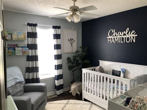 Navy And Gray Nursery Baby Boy Room Nursery Nursery Room Boy Baby