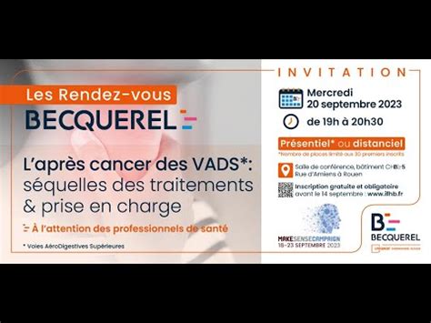 Les Rendez Vous Becquerel Lapr S Cancer Des Vads S Quelles Des