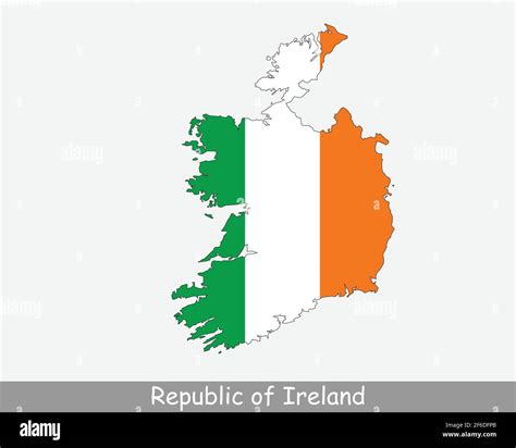 Republic of Ireland Flag Map. Map of the Republic of Ireland with the ...