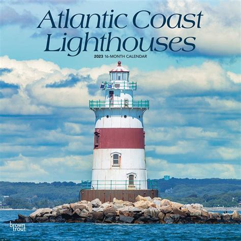 Atlantic Coast Lighthouses 2023 12 X 24 Inch Monthly Square Wall