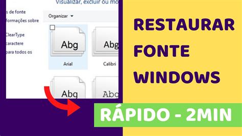 COMO RESTAURAR FONTE PADRÃO DO WINDOWS 10 YouTube