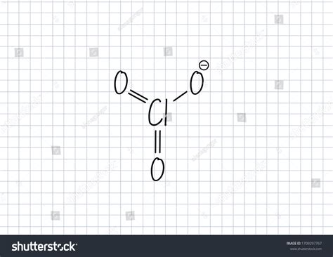 chlorate formula handwritten chemical formula illustration stock