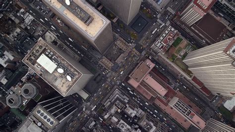 55k Stock Footage Aerial Video Of A Birds Eye Of City Streets In