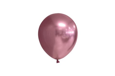 Stk Latex Ballon Chrome Mirror Rund Pink Cm