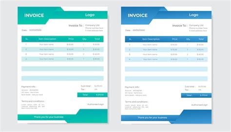 Premium Vector Simple Invoice Design Template Layout