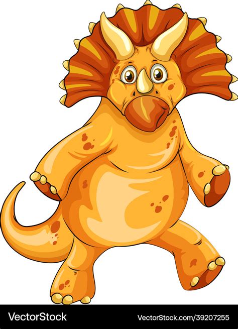 A Triceratops Dinosaur Cartoon Character Vector Image