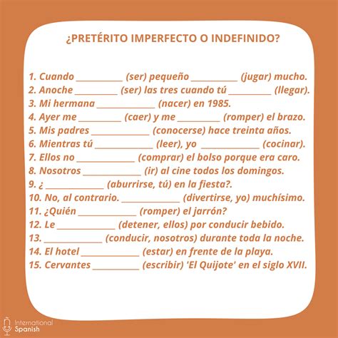 Preterito Vs Imperfecto Worksheets Pdf