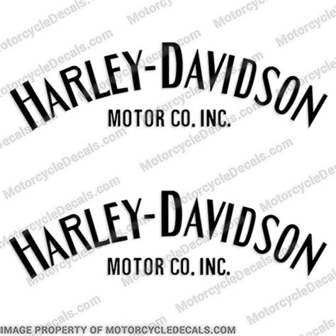 Harley Davidson Fuel Tank Decals Single Color Set Of 2 Style 1