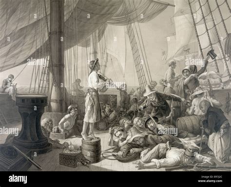 The Pirates Ruse Luring A Merchantman In The Olden Days Stock Photo