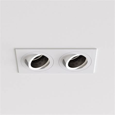 Pinhole Square Twin Adjustable Downlight In Matt White Downlights