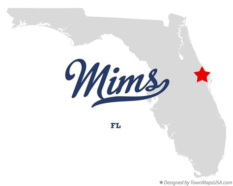 Map of Mims, FL, Florida