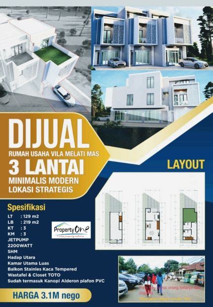 Jual Rumah Usaha Minimalis Modern Di Villa Melati Mas