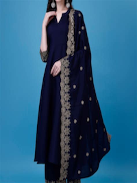 Buy Kalini Ethnic Motifs Embroidered Sequinned Kurta Palazzos With