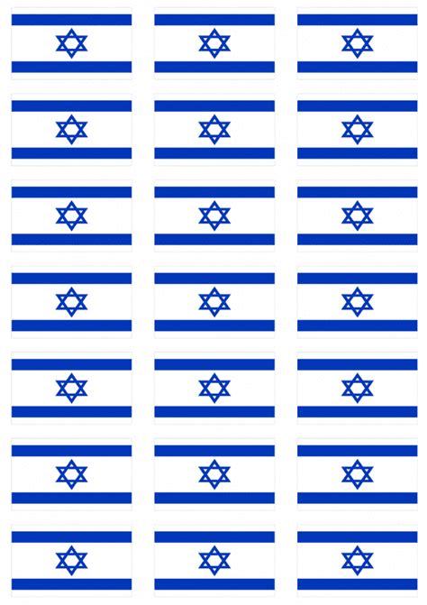 Israel Flag Stickers - 21 per sheet