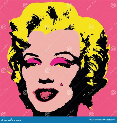 Andy Warhol Marilyn Monroe 1967 Vector Editorial Illustration