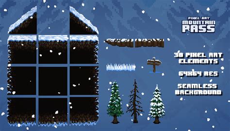 Pixel Art Mountain Pass Thegameassetsmine