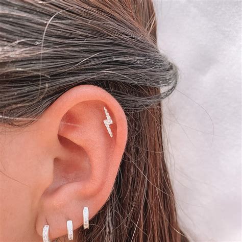 Comprar Piercing De Prata Raio Cravejado Tragus H Lix R Joias