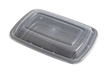 16oz Heavy Weight Rectangular Black Container With Lid 150 Pcs