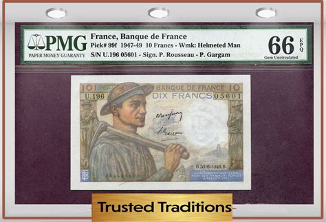 Welt Banknoten France Tt Pk F Banque De France