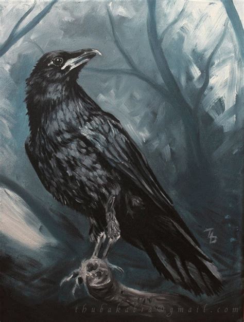 Raven Painting PRINT of Painted Raven Art, Raven Art Print, Traditional ...