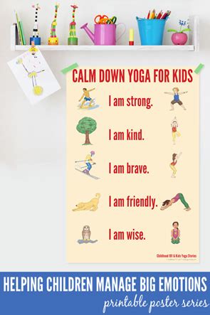 9 Calm Down Ideas for Kids Printable Poster