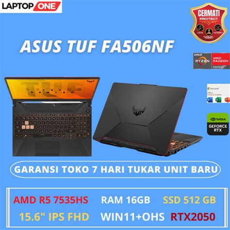 Promo Asus Tuf A15 Fa506nf Ryzen 5 7535hs Rtx2050 4gb 16gb 512gb W11