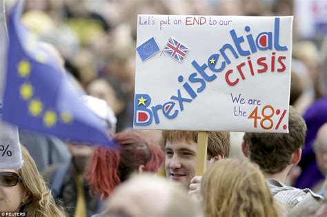 Brexit Protests See Thousands Take To The Streets Of London Wearing EU