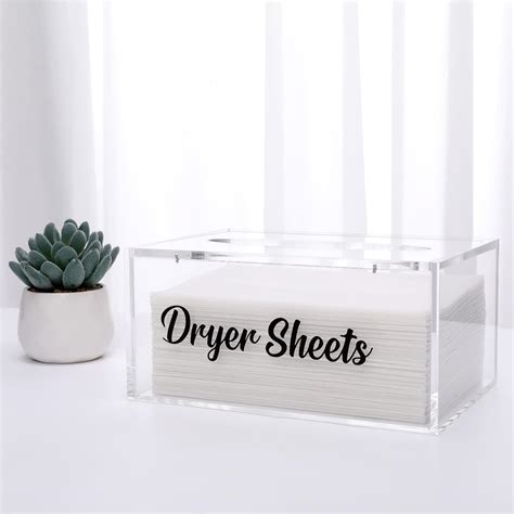 Buy Dryer Sheet Holder Acrylic Dryer Sheet Dispenser With Hinged Lid