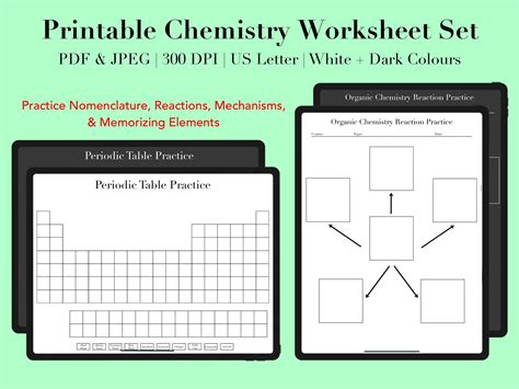 4 Printable Chemistry Worksheets Digital Blank Worksheets Reaction ...