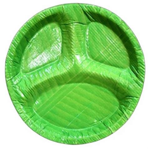 Inch Green Compartment Paper Plate At Rs Piece Disposable Paper