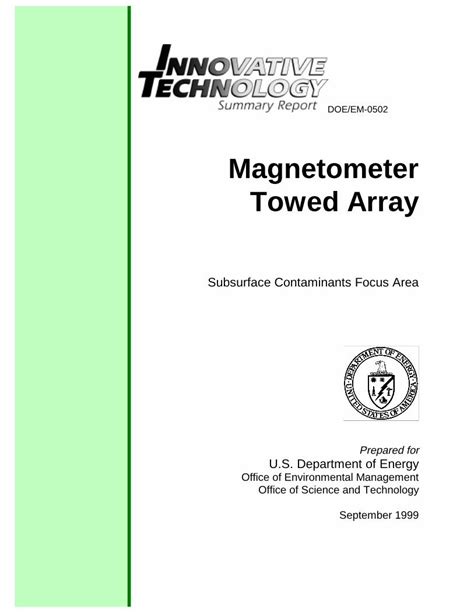 PDF Magnetometer Towed Array Federal Remediation Technologies