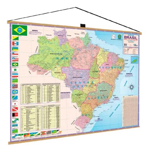 Mapa Brasil Moldura Banner Laminado Gigante X Cm R Em S O Paulo