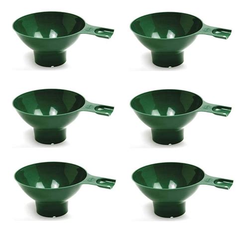 Norpro Canning Wide Mouth Plastic Funnel Green 475in12cm 6 Pack