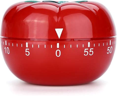 Nicoone Pomodoro Timer Tomato Shaped Mechanical 60 Minutes Countdown