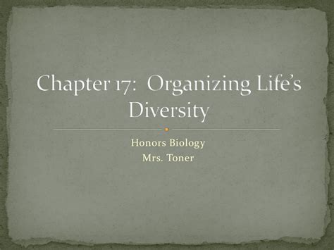 Chapter Organizing Life S Diversity