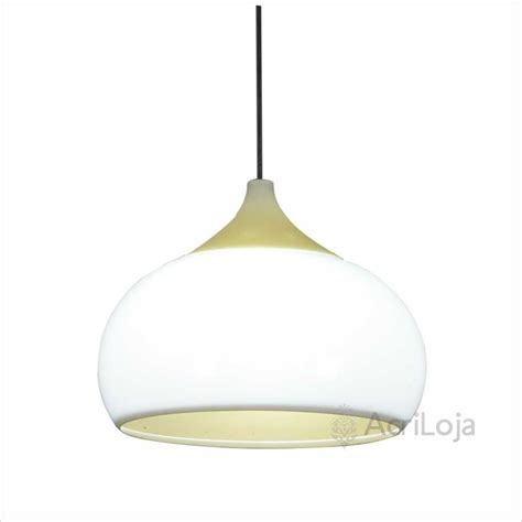 Luminaria Pendente Verona Branco E Bege Em Acrilico 38cm Lustre De