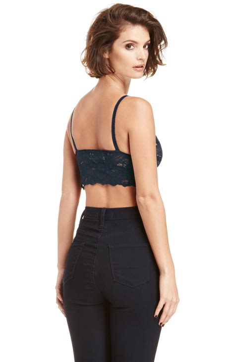 Sheer Lace Bralette In Navy Dailylook