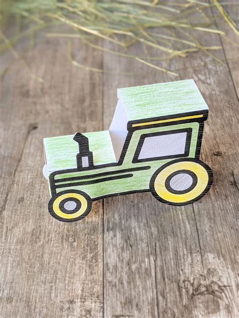 3D Tractor Craft for Kids- with printable - Raise Curious Kids