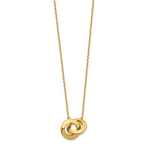 14k Yellow Gold Mini Interlocking Circles Necklace Sf2548 16