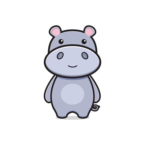 Cute hippo mascot character logo cartoon icon illustration 3429733 ...