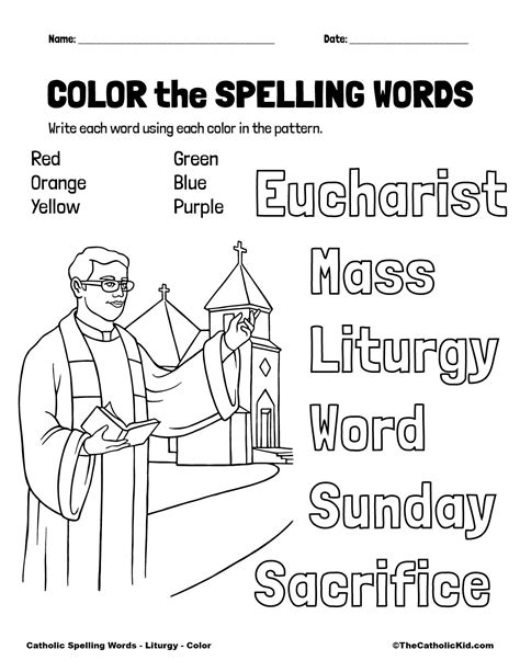 Catholic Spelling & Vocabulary Words Liturgy Worksheets ...