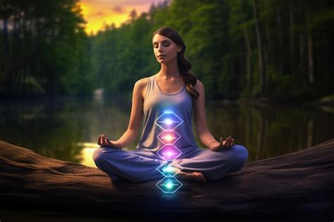 Premium Photo | Chakras aura and meditation for spiritual health and healing