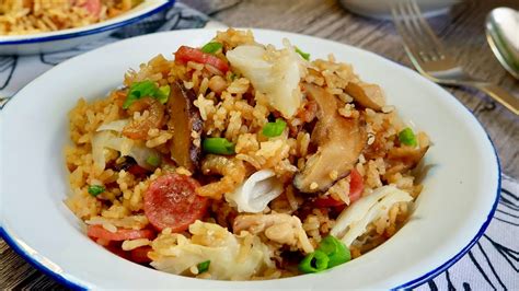 Super Easy Rice Cooker Kiam Peng Chicken Cabbage Rice One Pot