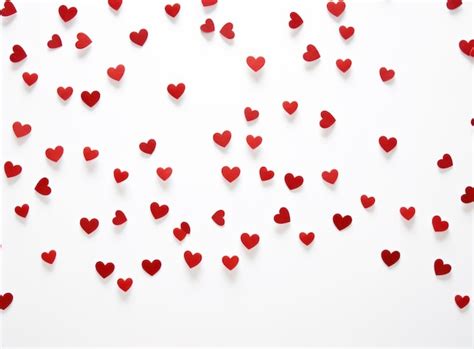 Premium Photo Red Heart Shapes On White Background