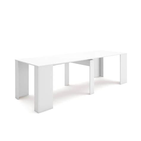 Skraut Home Table Console Extensible Blanc Pour 12 Personnes