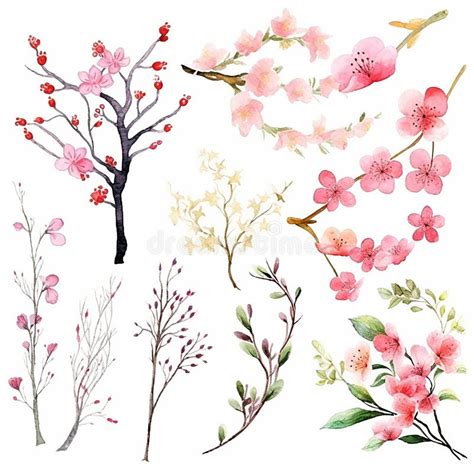 Lavender Sakura Flowers Stock Illustrations 371 Lavender Sakura