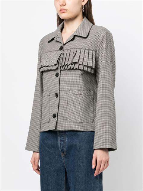 Ps Paul Smith Check Print Pleated Fitted Jacket Farfetch