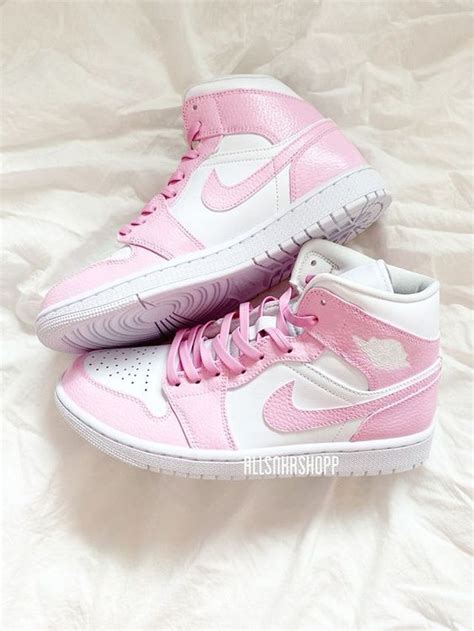 Jordan 1 Pink Custom In 2021 All Nike Shoes Nike Air Shoes Cute Nike Shoes