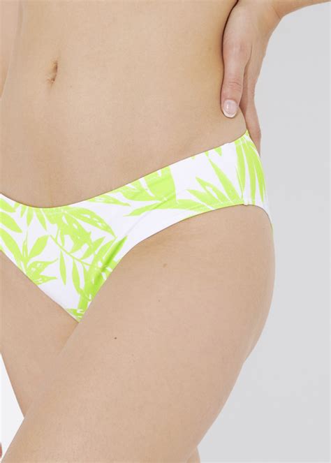 Lime Green Palm Print Bikini Bottoms