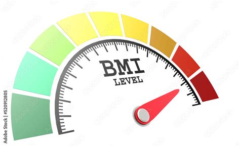 BMI level measuring scale with color indicator Stock Illustration ...